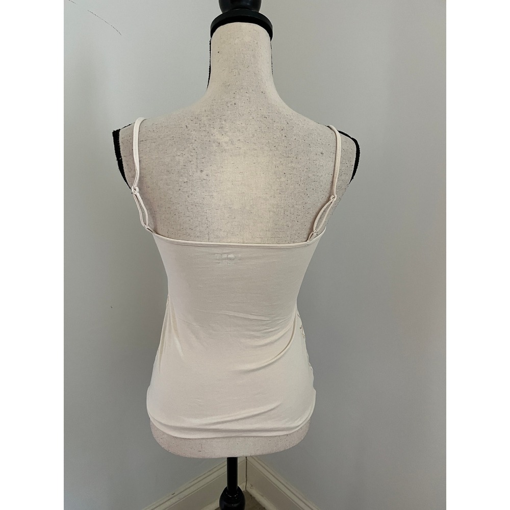 Boho Chic Floral Lace Cami Top size Small Cream Gold Metallic Soft Girl Camisole - Picture 4 of 8
